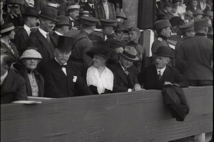 1910s - General Pershing and President Poincare review a parade during the Allied meet in Joinville Le Pont, France.