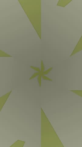 Abstract geometric design features sharp angular green shapes arranged symmetrically on a muted cream background, perfect for modern and minimalist visual themes.