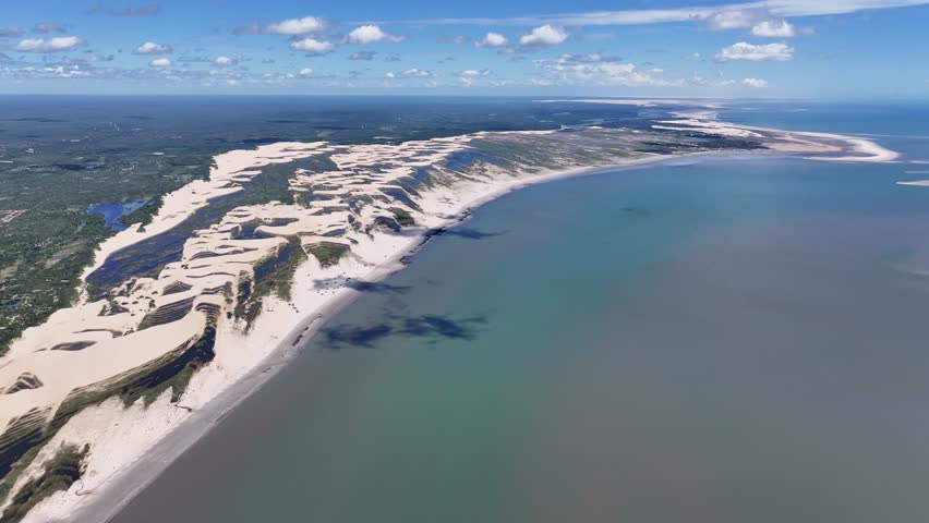 Beach Landscape At Tutoia In Maranhao Brazil. Brazilian Delta Of The Americas. Riverside City. Beach Landscape At Maranhao. Nature Landscape. Network Of Islands Waterways. Tourism Travel.