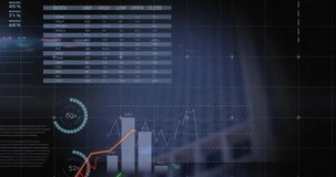 Animation of diagrams and data processing over building. Technology and digital interface concept digitally generated video. - Powered by Shutterstock - Get 15% off with code: PIKWIZARD15