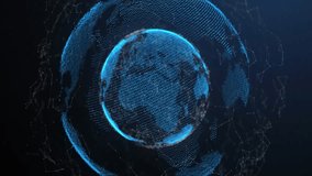 Rotating data globe receiving chat bubble spawning icons and incrementing count to ninety-five. Digital, futuristic, global, connectivity, communication, network, technology - Powered by Shutterstock - Get 15% off with code: PIKWIZARD15
