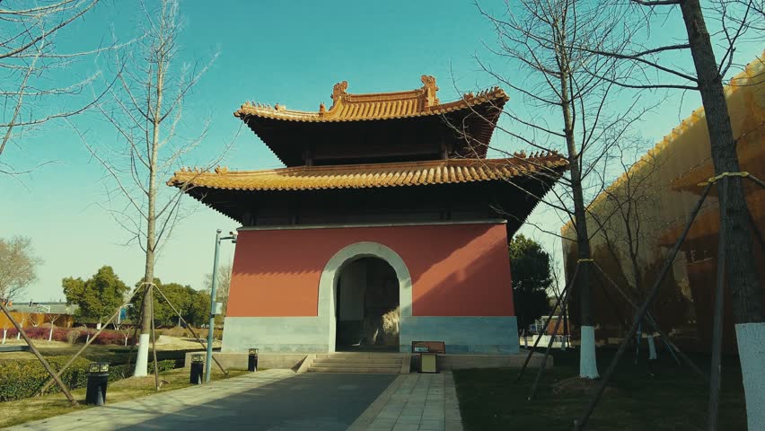 Historical old buildings of Baoen Temple in Nanjing city in Jiangsu, China
