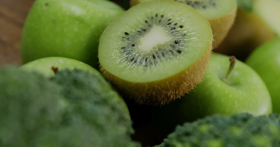Opening fruit arrangement close-up starting UI icons fading clicking and sliding showing engagement. Freshness, aesthetic, organic, natural, vibrant, health, lifestyle