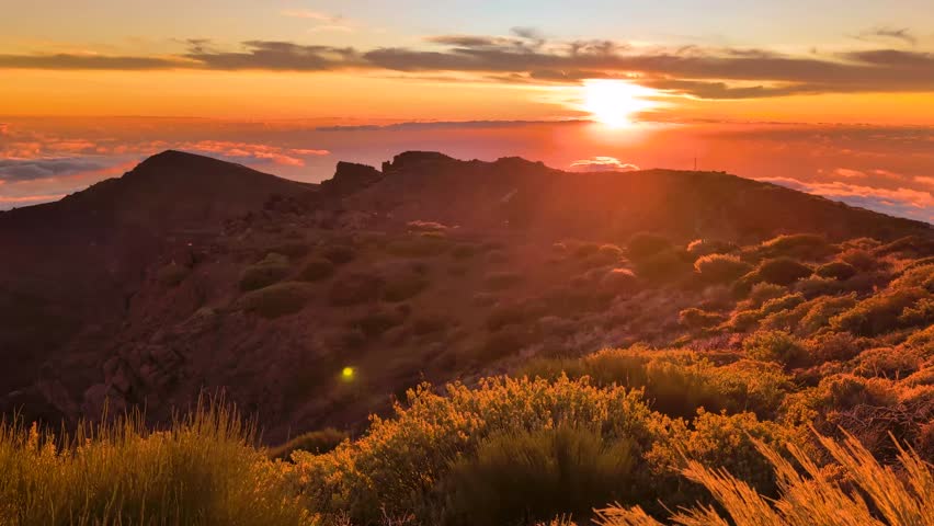 Caldera de Taburiente National Park, Island La Palma, Canary Islands, Spain, Europe. Caldera de Taburiente at sunset. 