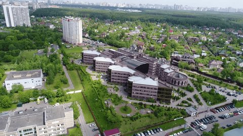 Drone Circling High above Medical Center