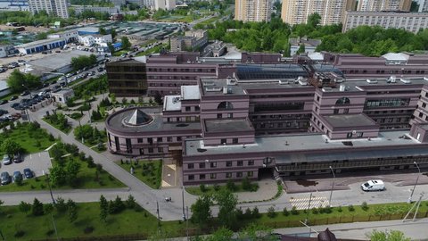 Drone Flying Right across Medical Center Roof