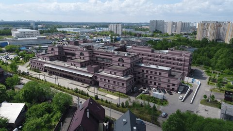 Drone Lifting Off beside Medical Center Moscow