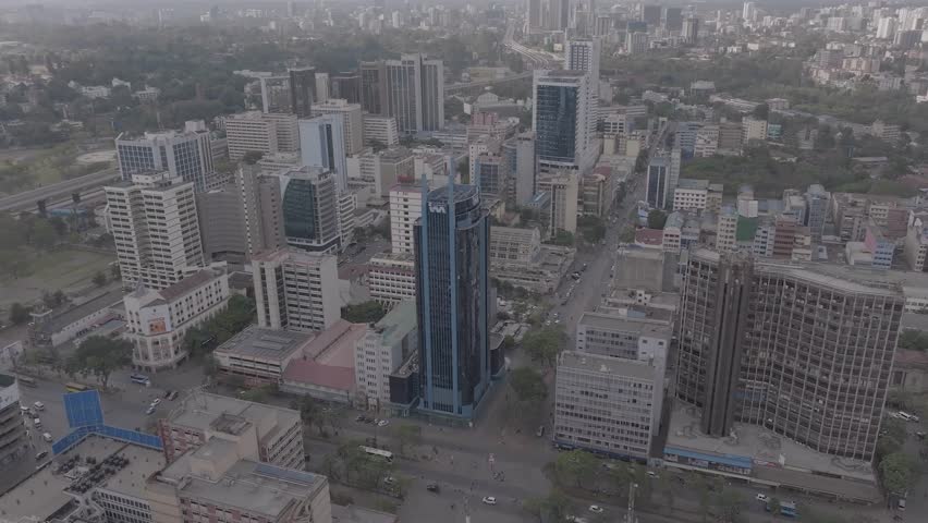 Aerial view of of Nairobi central business district during the day time