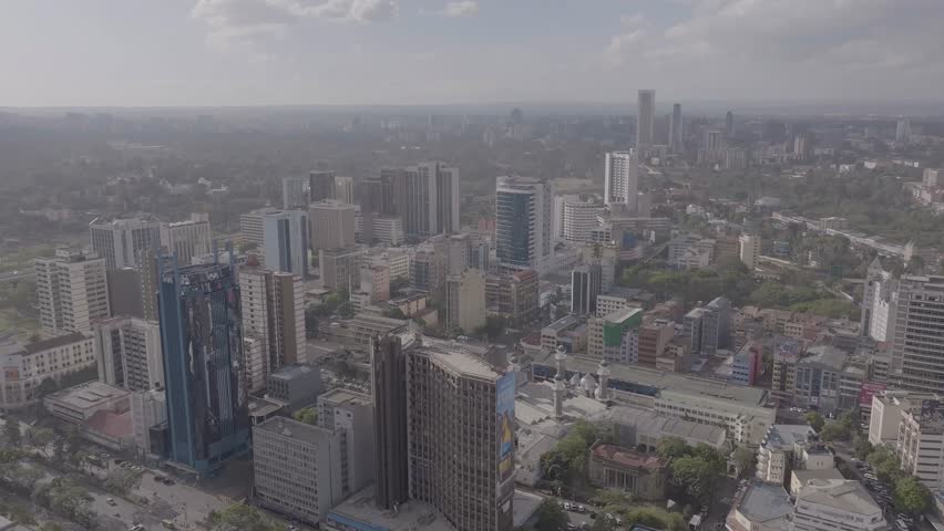 Aerial drone view day time Nairobi city