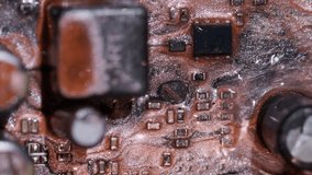 Ink pour. Digital microcircuit. Defocused orange silver red colorful glitter water metal dark black texture on abstract art background. - Powered by Shutterstock - Get 15% off with code: PIKWIZARD15