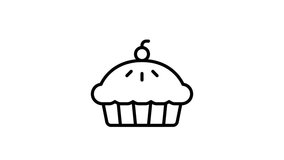 Delicious hot pie with a cherry on top steaming in a hand-drawn animated loop on a white background - Powered by Shutterstock - Get 15% off with code: PIKWIZARD15
