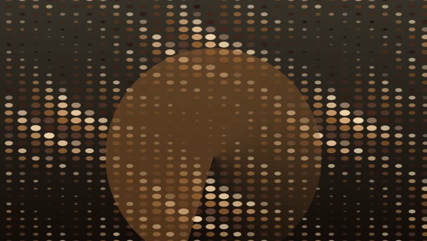 Animated Bitcoin logo on a digital grid screen