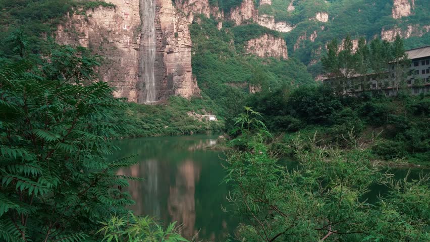 Forest Scenic Area High Mountain Waterfalls and Streams