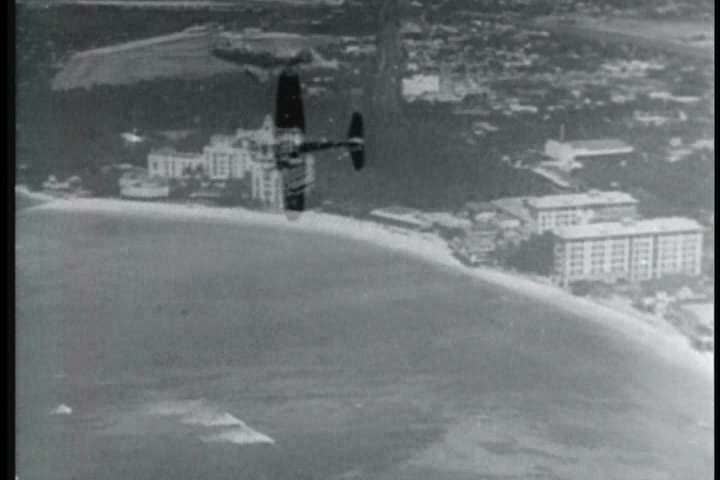 1940s - The bombing of Pearl Harbor during World War II.