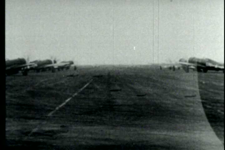 1940s - The Air Force prepares to bomb German factories in World War II.