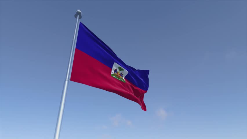 Haiti Flag Waving Animation Cinematic 4K Motion Background
