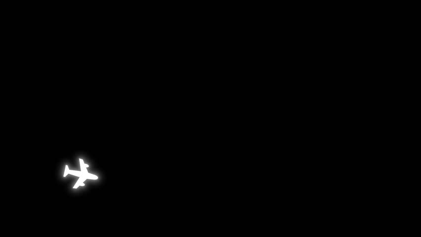 Glowing Airplane route path animation. The plane hovered on the dotted line. Travel around the world