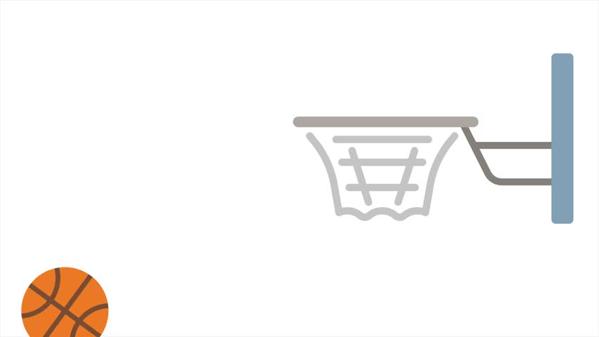 throwing a basketball into the basket, animation motion graphics