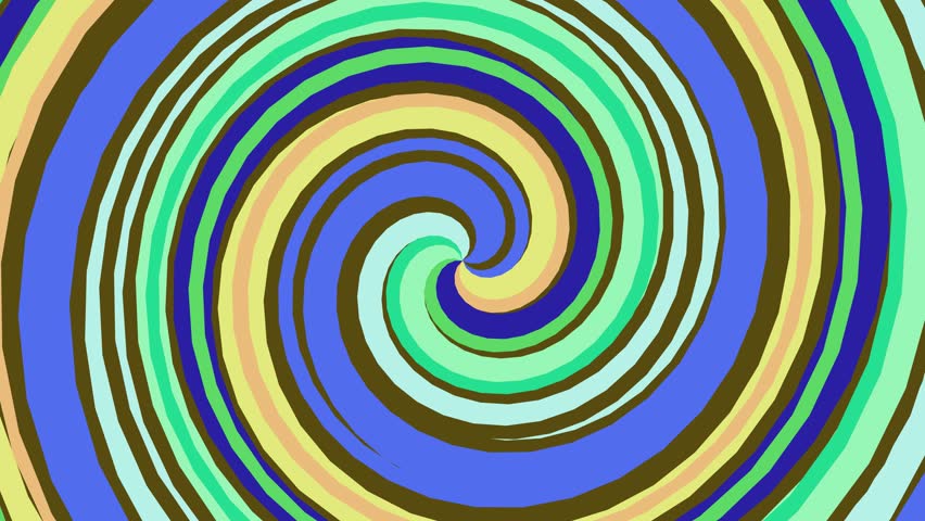 Vibrant swirling spiral pattern with blue green and yellow hues