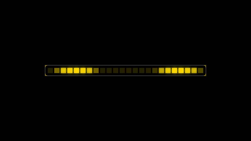 Gold Pixelated Loading Bar Overlay Clean Black Background 1080p Seamless Loop