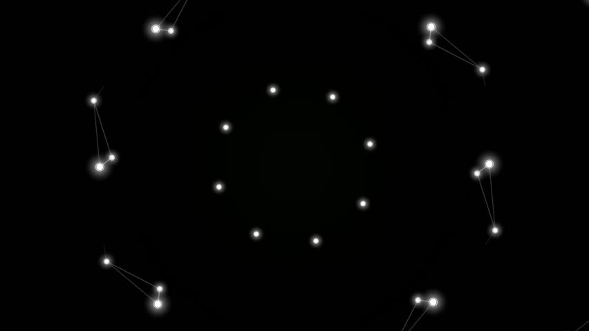 A sequence showing stars and constellations in the night sky