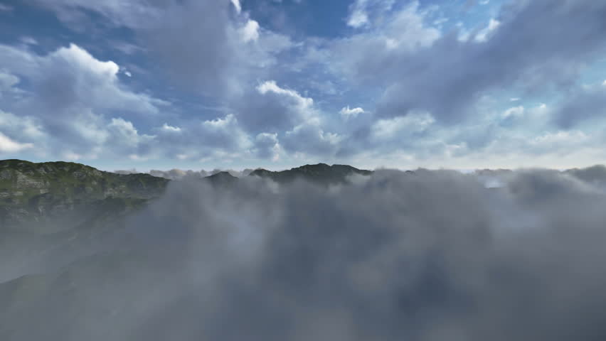 Flying over a beautiful view over the mountains
