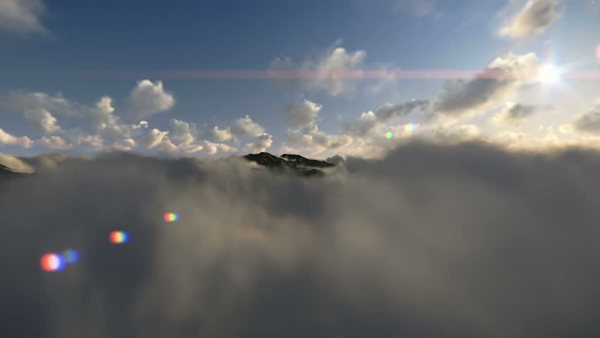 Aerial view of mountains revealing a beautiful lake
