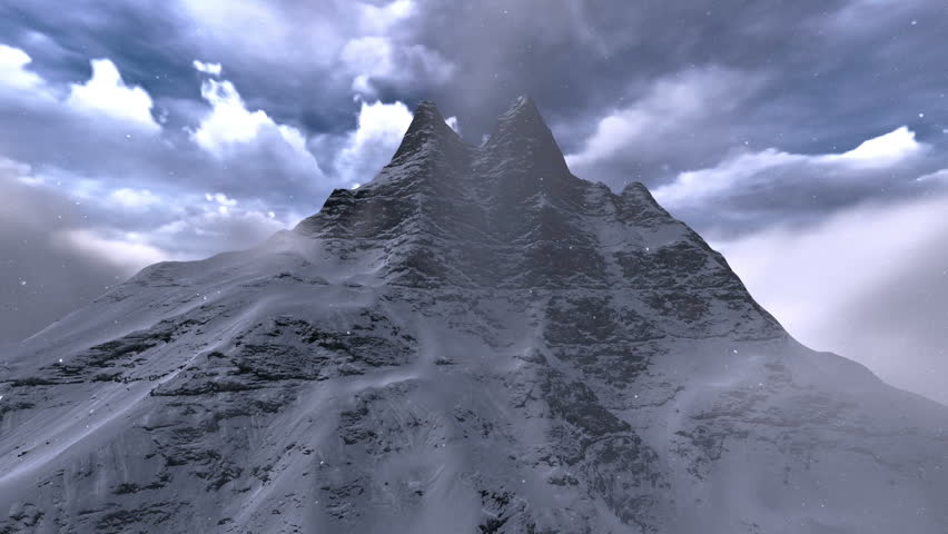 360 degree view of a frozen mountain
