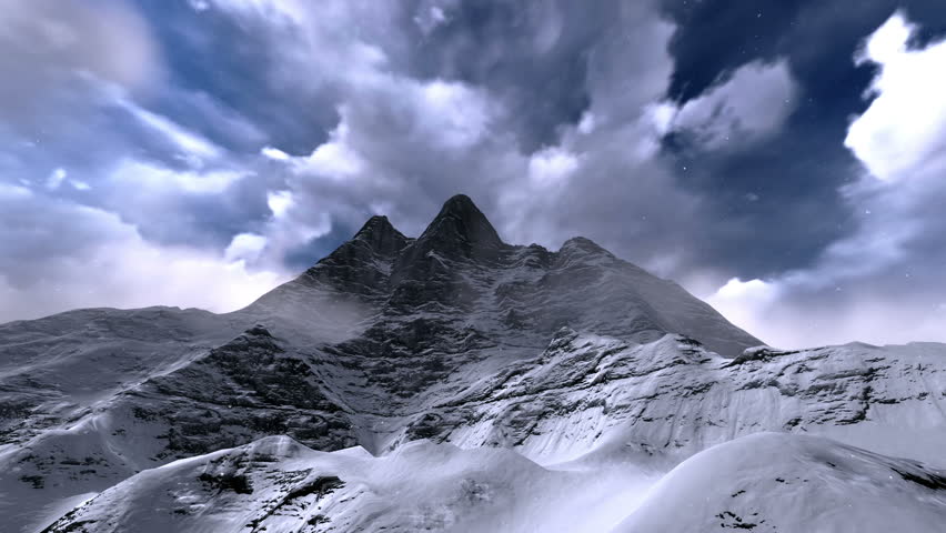 Bottom view of a huge mountain frozen
