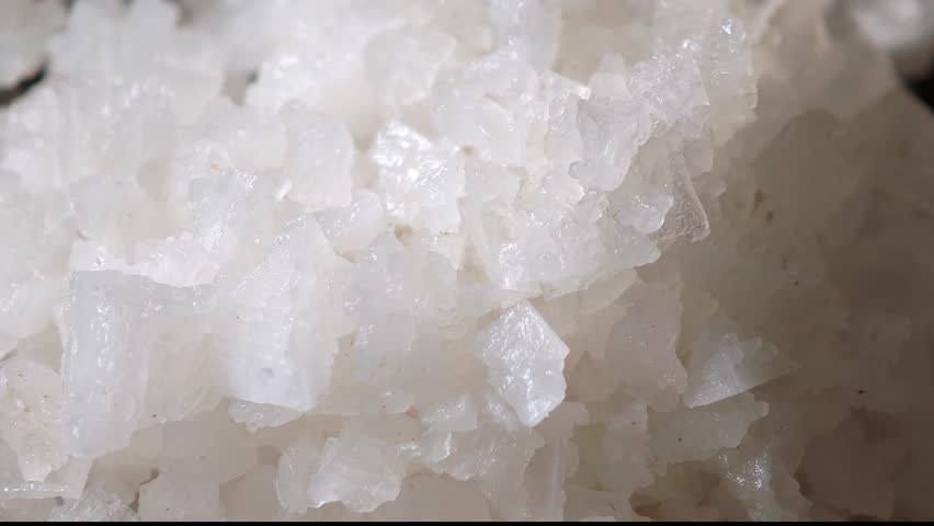  Close-up of white sea salt.