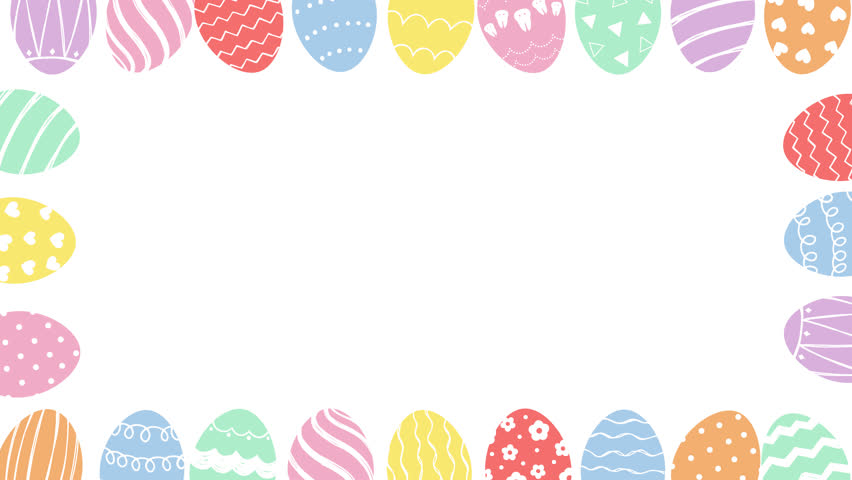 Colorful Easter Eggs Frame Loop Animation (Transparent Background)
