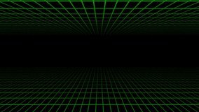 Retro 80s green neon wireframe grid tunnel moving forward seamless loop background - Powered by Shutterstock - Get 15% off with code: PIKWIZARD15