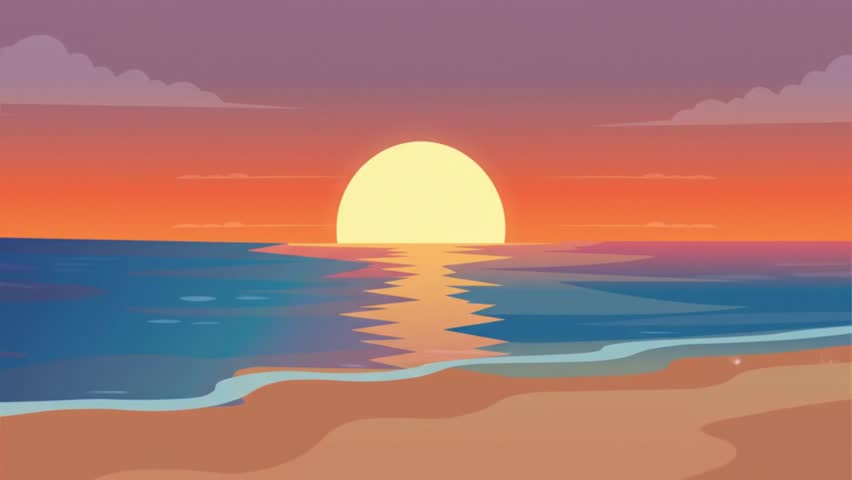 Dramatic Sunset Over Open Sea Horizon