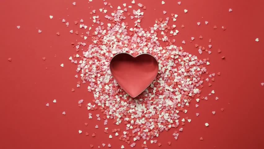 The video is a top-down shot of a Valentine