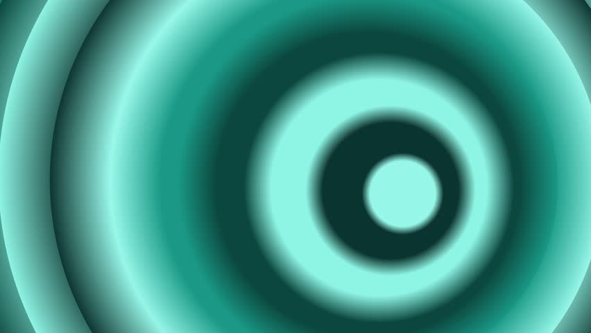 Animation of teal concentric circles moving in a hypnotic pattern