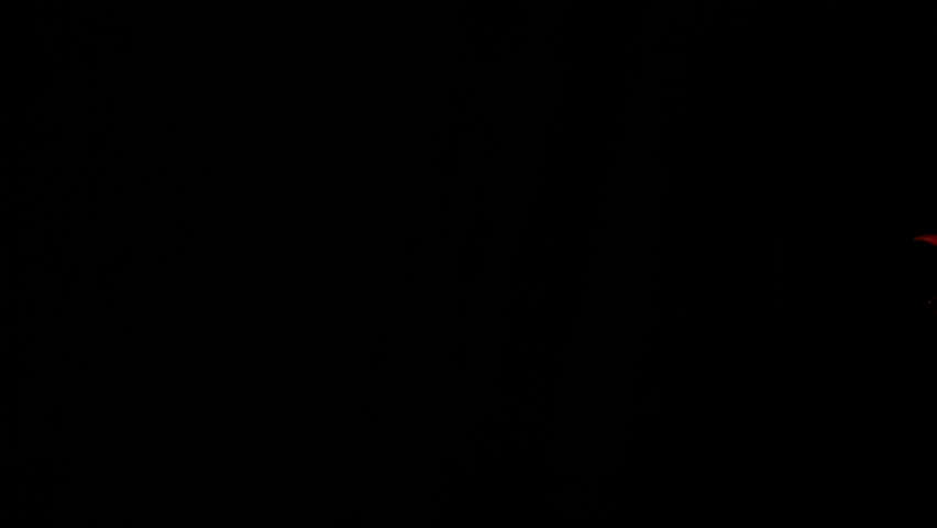 Chili Pepper Collision with Flying Powder and Seeds on Black Background