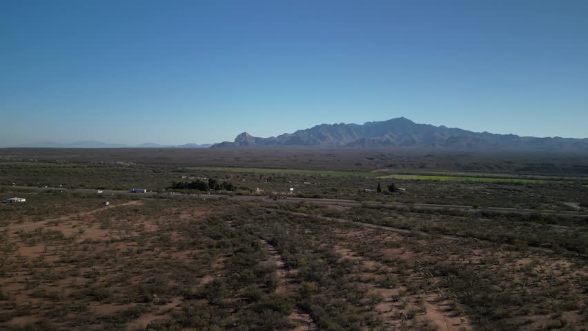Tucson Arizona aerial of desert mountains in Agua Linda Coronado national Forest