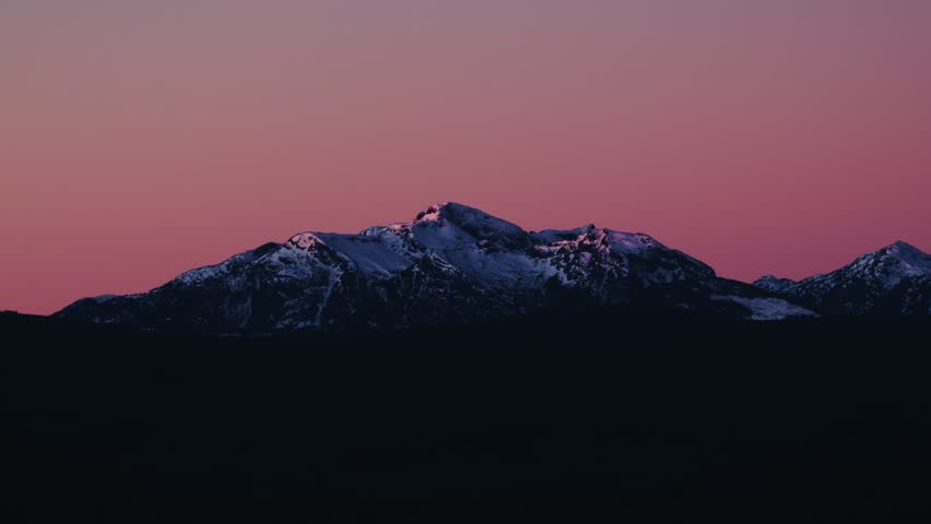 Snow-capped Peaks Of Mount Albert Edward In British Columbia’s Strathcona Provincial Park On Vancouver Island. Aerial Zoom In Shot