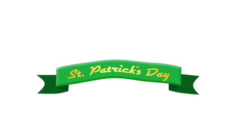 2D Animated St Patrick banner for holiday celebration. Great for opener, title, promo, and festive video.