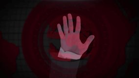 Animation of globe, hand using touchscreen and diverse data processing on digital screen. data processing, digital interface and technology concept digitally generated video. - Powered by Shutterstock - Get 15% off with code: PIKWIZARD15