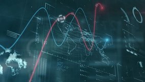 Animation of network of connections over data processing and world map. global connections, networking and business concept digitally generated video. - Powered by Shutterstock - Get 15% off with code: PIKWIZARD15