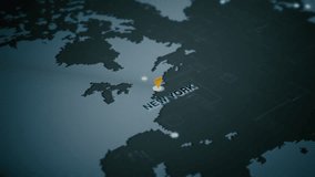 Global business network map with glowing data connections, worldwide connectivity, logistics routes, cybersecurity protection, secure communication, cloud infrastructure, big data technology background - New York, USA - Powered by Shutterstock - Get 15% off with code: PIKWIZARD15