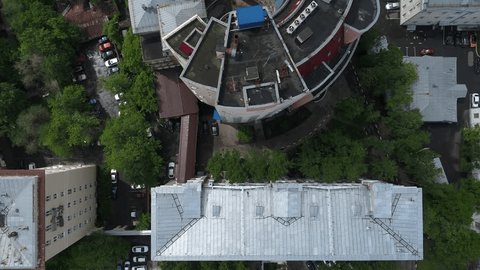Top Down Drone Pass above Herzen Institute
