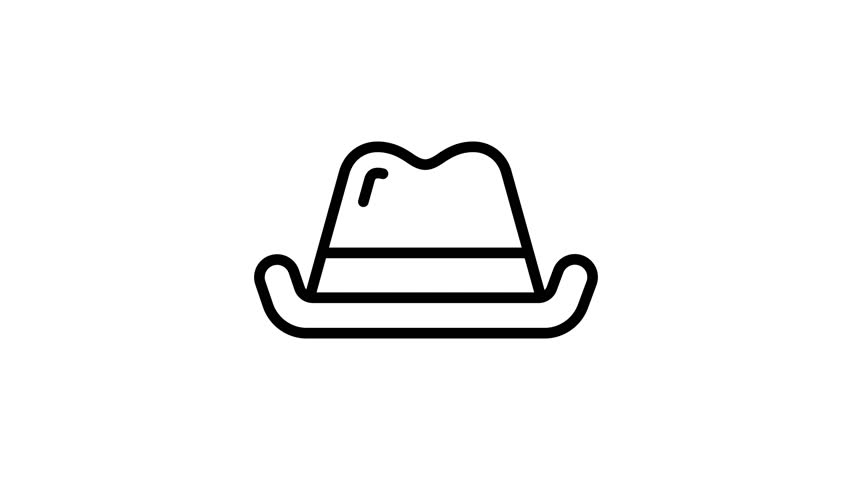 A trendy outline aminated icon of casual beach hat