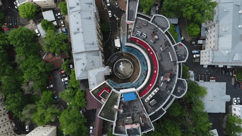 Vertical Drone Descent over Herzen Research Institute