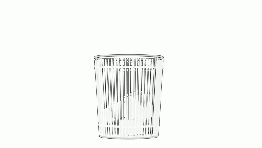 Trash Can Line Art Illustration