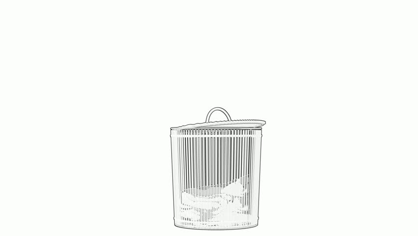 Trash Can Line Art Illustration