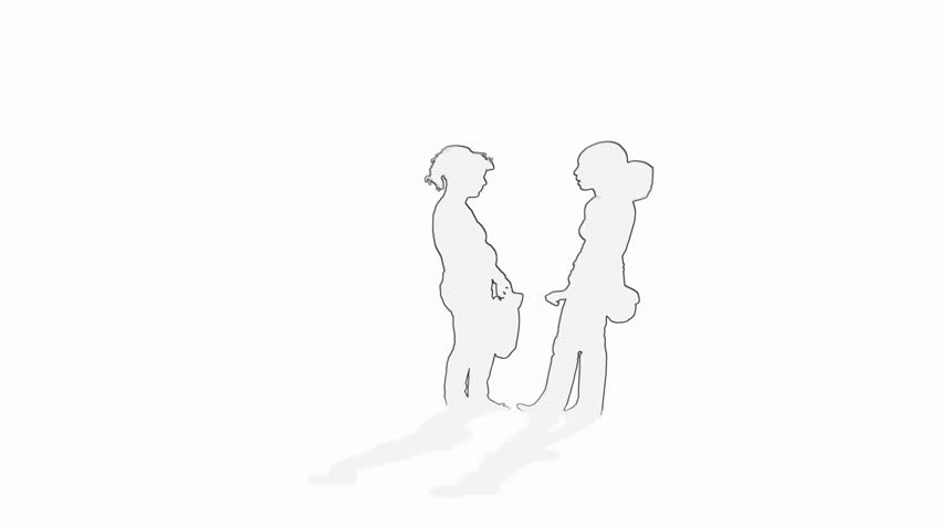 2D Human Silhouette Line Art