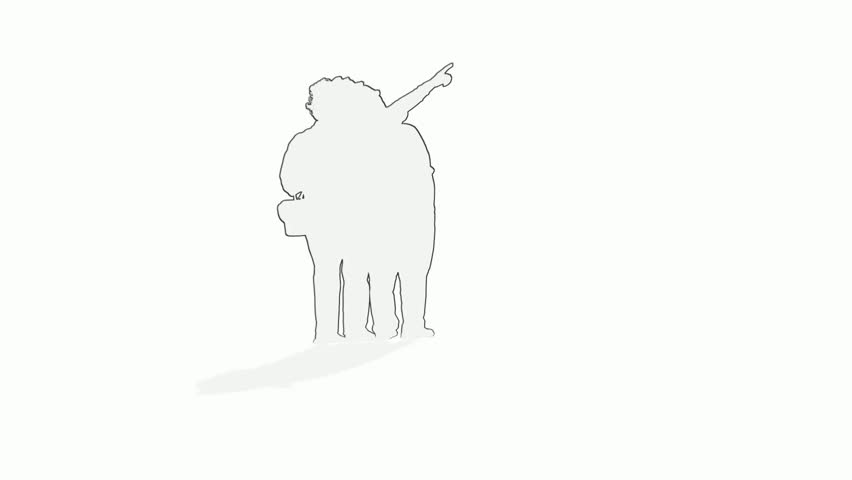 2D Human Silhouette Line Art