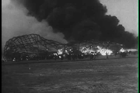 1930s - The Hindenburg zeppelin explodes at Lakehurst, N.J. in 1939